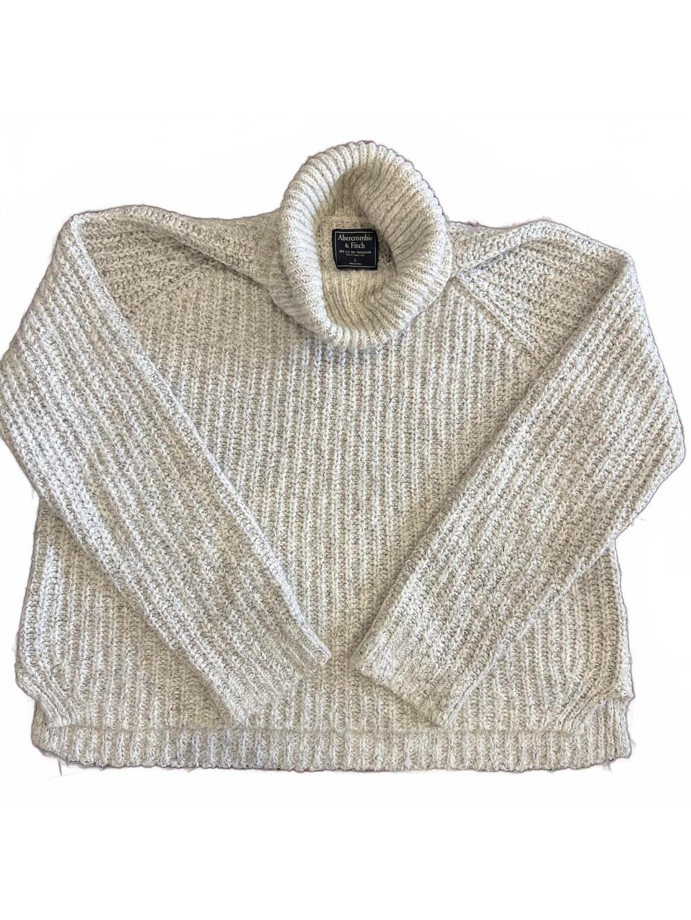 Abercrombie and Fitch Knit Turtleneck Cotton Blend Size L - Picture 3 of 4